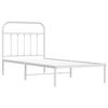 vidaXL Sengeramme i metall med hodegavl hvit 90x200 cm