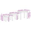 vidaXL Nesting Bord 3 pcs Brun Massivt mahognitre