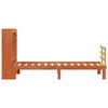 vidaXL Seng med bokhylle uten madrass voksbrun 75x190 cm heltre furu