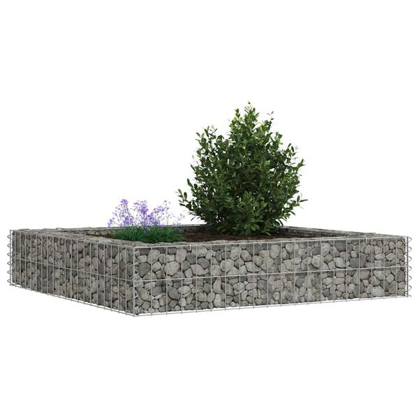 vidaXL Gabion h&oslash;ybed galvanisert st&aring;l 100x100x20 cm
