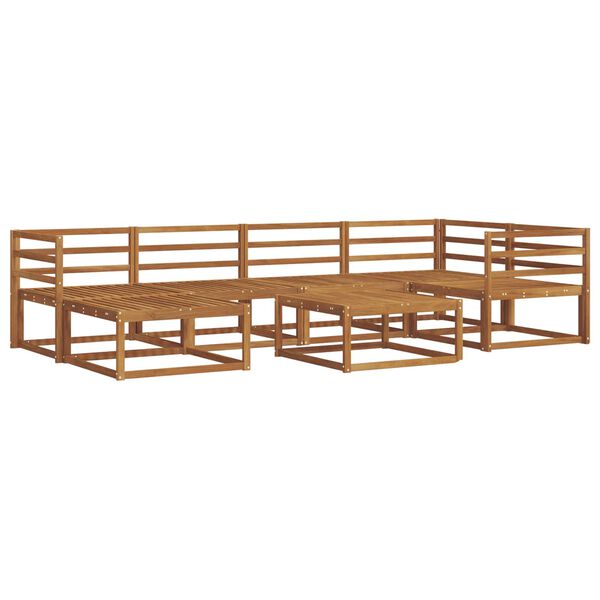 vidaXL Utend&oslash;rs sofa-sett 7 pcs Naturlig Solid akasietre