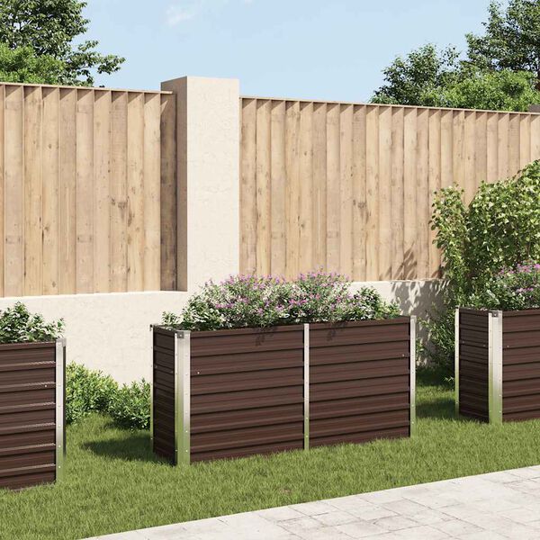 vidaXL H&oslash;ybed brun 160x40x77 cm galvanisert st&aring;l