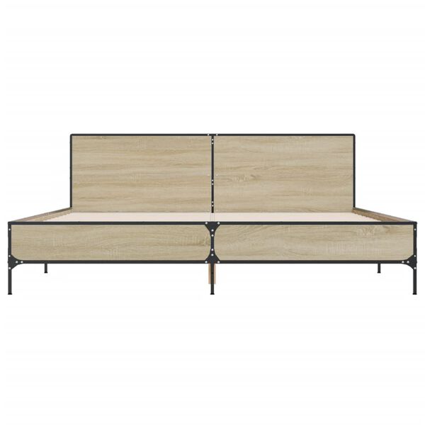 vidaXL Sengeramme sonoma eik 180x200 cm konstruert tre og metall