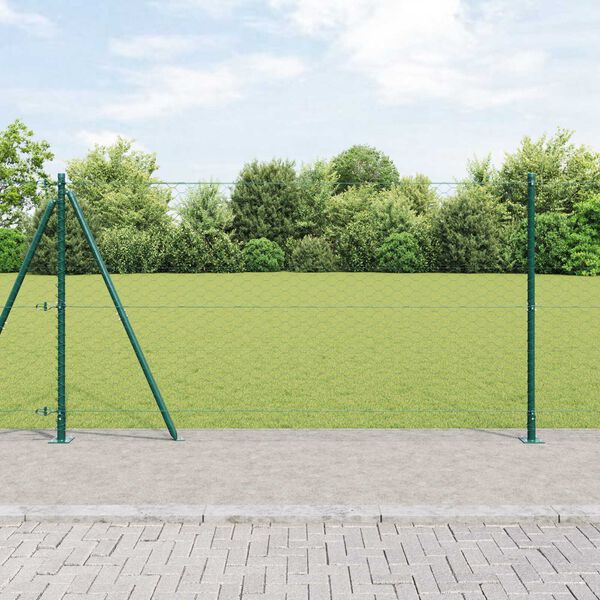 vidaXL Gjerdep&aring;le gr&oslash;nn 100 x 1,2 m (50 mm nett) St&aring;l og PVC