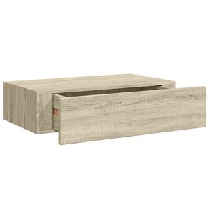 vidaXL Veggmontert skuffehylle eik 40x23,5x10 cm MDF