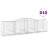 vidaXL Gabionkurver buede 10 stk 400x50x100/120 cm galvanisert jern