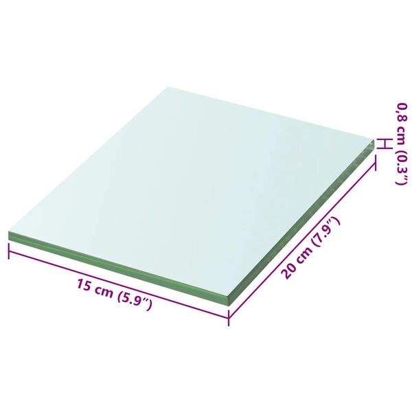 vidaXL Hyllepanel klart glass 20x15 cm