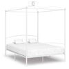 vidaXL Himmelsengeramme hvit metall 160x200 cm