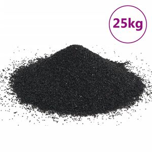 vidaXL Akvariesand 25 kg svart 0,2-2 mm