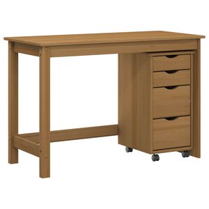 vidaXL Skrivebord og rulleskapsett MOSS 2 stk. HonningBrun