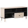 vidaXL TV-skap med skuff Hvit 100 x 33,5 x 46 cm Massiv mango tre