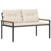 vidaXL Utend&oslash;rs benk 2 -Seater 116 x 67,5 x 72 cm polyrotting Kremhvit