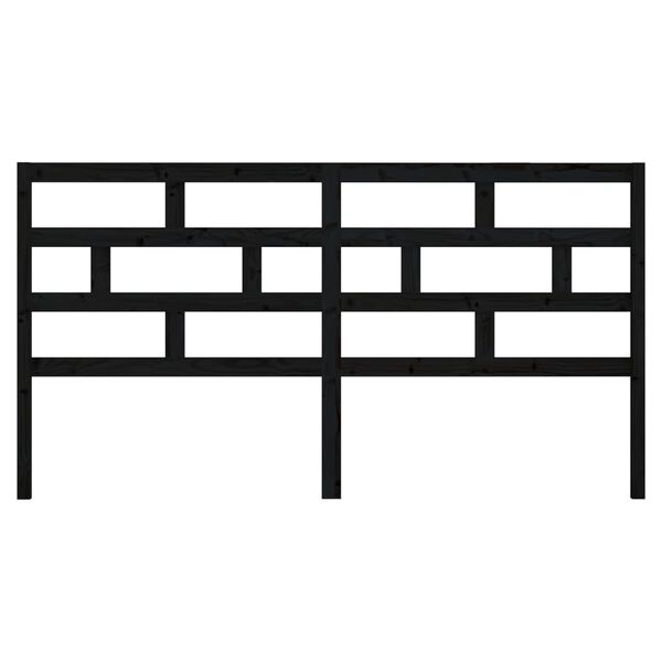 vidaXL Sengegavl svart 206x4x100 cm heltre furu