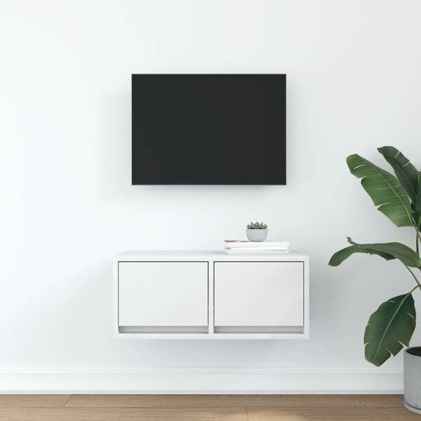 vidaXL TV-benk hvit 60x31x25,5 cm konstruert tre