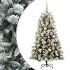 vidaXL Kunstig hengslet juletre med kuler 150 cm 150 LED-lys Varmhvit
