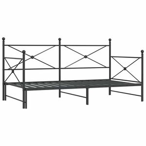 vidaXL Dagseng med trille uten madrass svart 107x203 cm st&aring;l