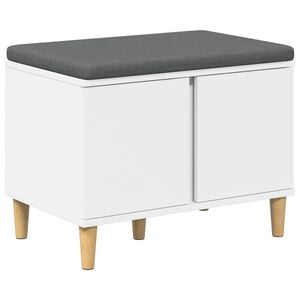 vidaXL Gangbenk Hvit 60 x 38 x 46 cm Konstruert treverk og stoff