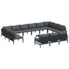 vidaXL Hagesofa Set 14 stk. Svart St&aring;l