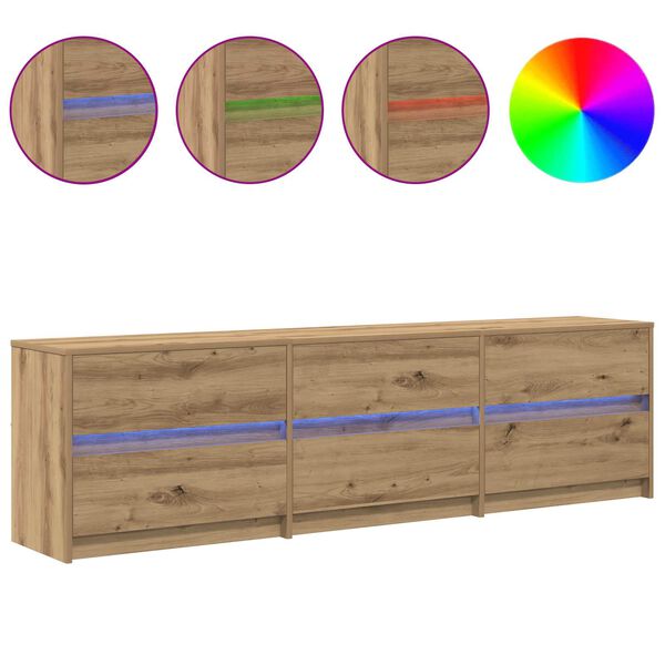 vidaXL TV Enheter 2 pcs Artisan Eik 180 x 34 x 50 cm Konstruert tre