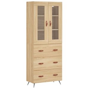 vidaXL Highboard sonoma eik 69,5x34x180 cm konstruert tre