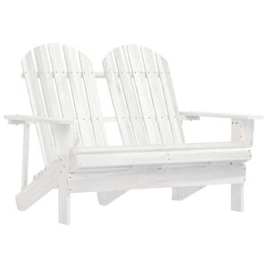 vidaXL Adirondack hagestol 2-seters heltre gran hvit
