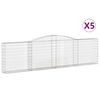 vidaXL Gabionkurver buede 5 stk 400x30x100/120 cm galvanisert jern
