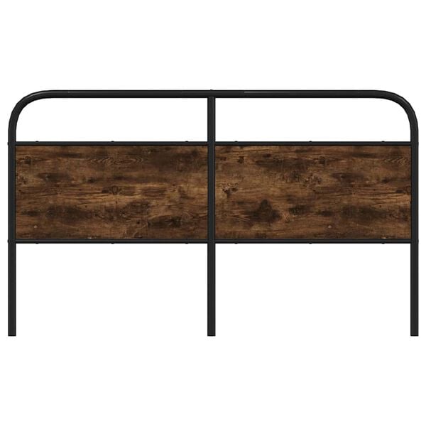 vidaXL Utskiftbar sengegavl r&oslash;kt eik 150 cm st&aring;l og konstruert tre