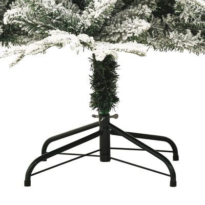vidaXL Kunstig juletre med flokket snø grønn 240 cm PVC og PE