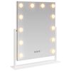 vidaXL LED Sminkespeil Hvit 44 x 10 x 53 cm Glass og St&aring;l