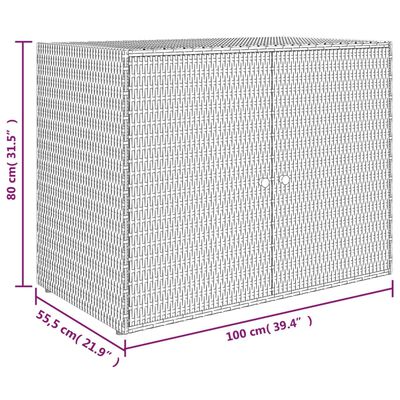 vidaXL Putekasse svart 100x55,5x80 cm polyrotting