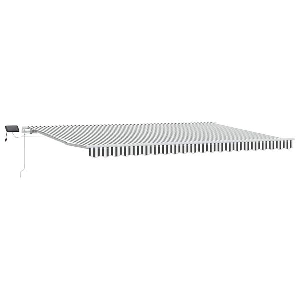 vidaXL Manuell uttrekkbar markise med LED antrasitt og hvit 500x300 cm