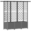 vidaXL Hevet Bed med Trellis og Tak Lysegr&aring; 163,5 x 40 x 136 cm PP