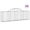 vidaXL Gabionkurver buede 2 stk 200x30x60/80 cm galvanisert jern
