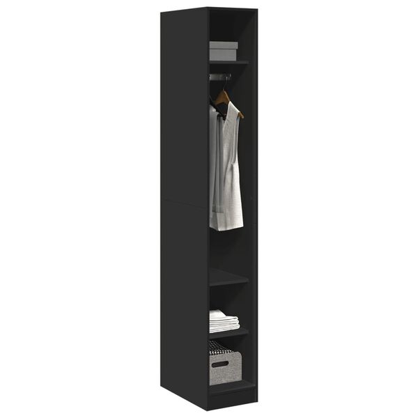 vidaXL Garderobe svart 30x50x200 cm konstruert tre