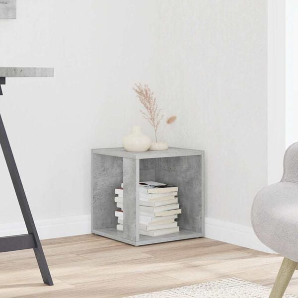 vidaXL Sidebord betonggr&aring; 33x33x34,5 cm konstruert tre