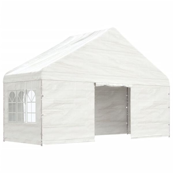 vidaXL Paviljong med tak hvit 11,15x5,88x3,75 m polyetylen