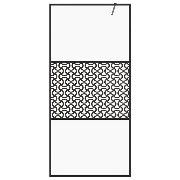 vidaXL Dusjvegg med klart ESG-glass 80x195 cm svart