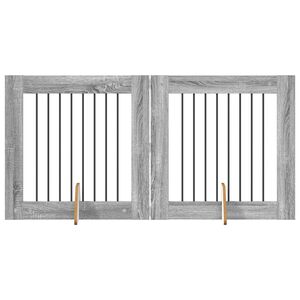 vidaXL Hundegate med stender 2 pcs Gr&aring; sonoma 80 x 80 cm