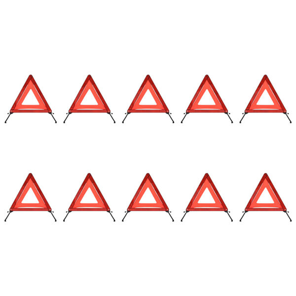 vidaXL Varseltrekanter 10 stk 56,5x36,5x44,5 cm rød