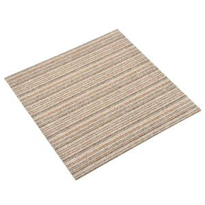 vidaXL Teppe 20 pcs Stripet Beige 50 x 50 cm 100% Polypropylen