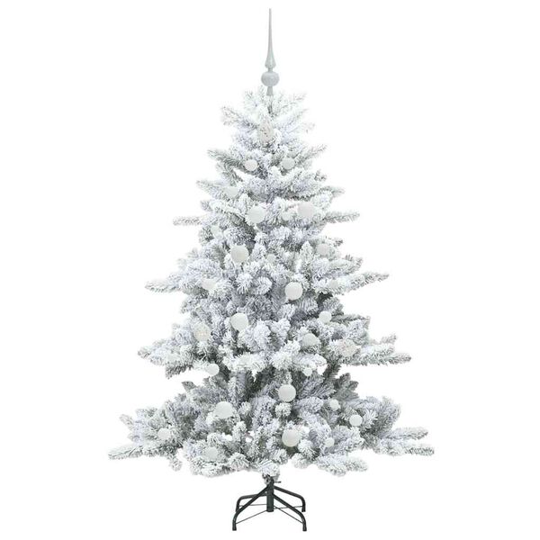 vidaXL Kunstig sammensatt juletre med 150 LED Hvit 150 cm PVC og st&aring;l