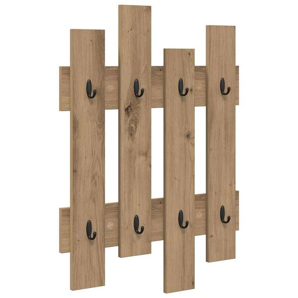vidaXL Vegghengt kleshenger artisan eik 60 x 3 x 82 cm Konstruert tre