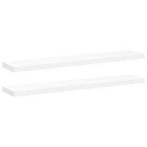 vidaXL Flytende vegghyller 2 stk hvit 120x23,5x3,8 cm MDF