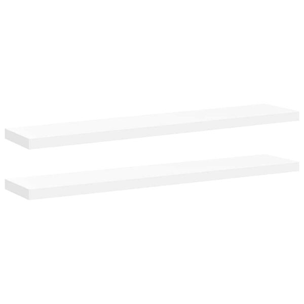 vidaXL Flytende vegghyller 2 stk hvit 120x23,5x3,8 cm MDF