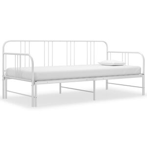 vidaXL Uttrekkbar ramme til sovesofa hvit metall 90x200 cm