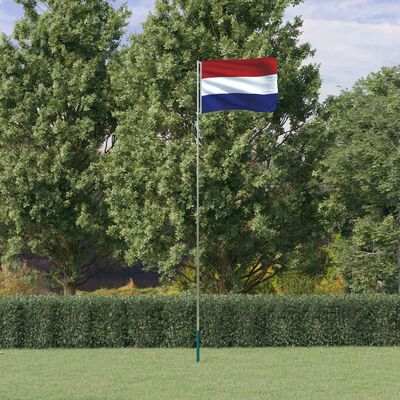 vidaXL Nederlandsk flagg og stang 5,55 m aluminium
