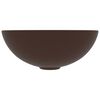 vidaXL Baderomsservant keramisk mørkebrun rund