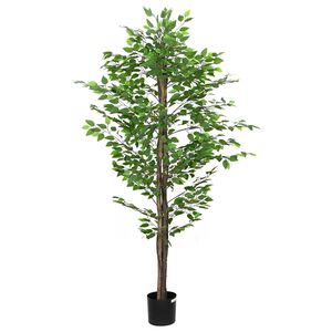 vidaXL Kunstig fikentre 1260 blader 200 cm gr&oslash;nn