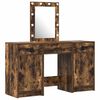 vidaXL Sminkebord med speillys Brun 50 x 41 x 135 cm Konstruert tre