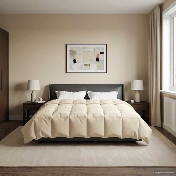 vidaXL Vinter Dynen Quilted Krem 200 x 200 cm Mikrofiber